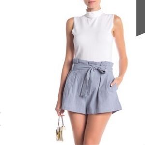 Elodie Paperbag Waist Tie Pleated Shorts